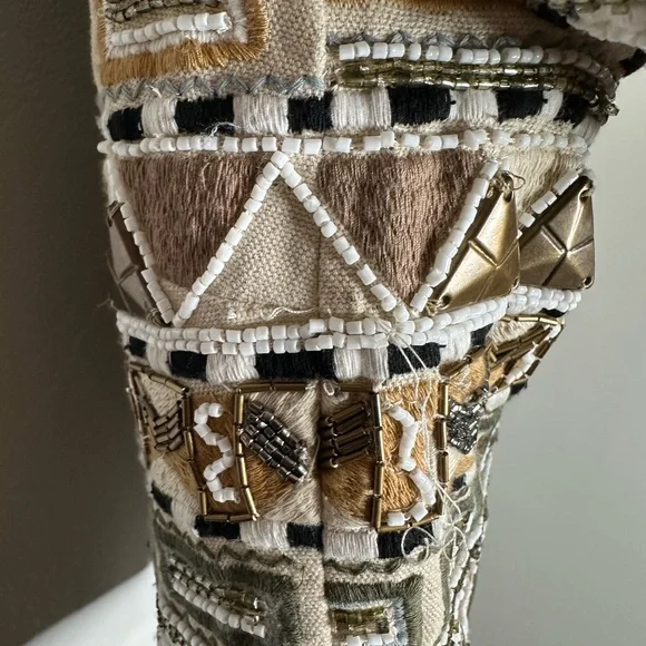 Veronica Beard Daryl Embellished Tan Brown Geometric Cotton Jacket - Picture 14 of 14